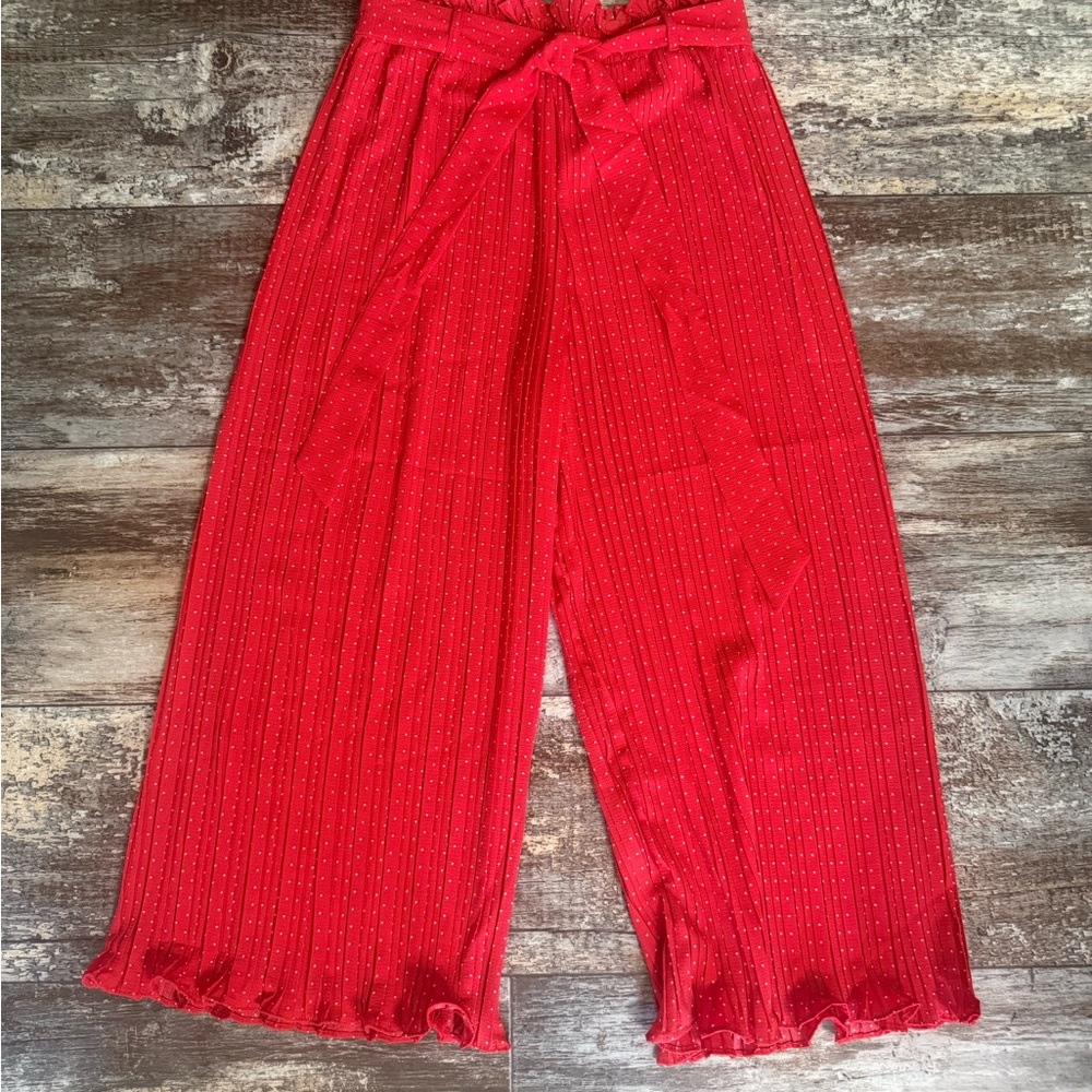 Alice Blue Red Polka Dot Pleated Skirt